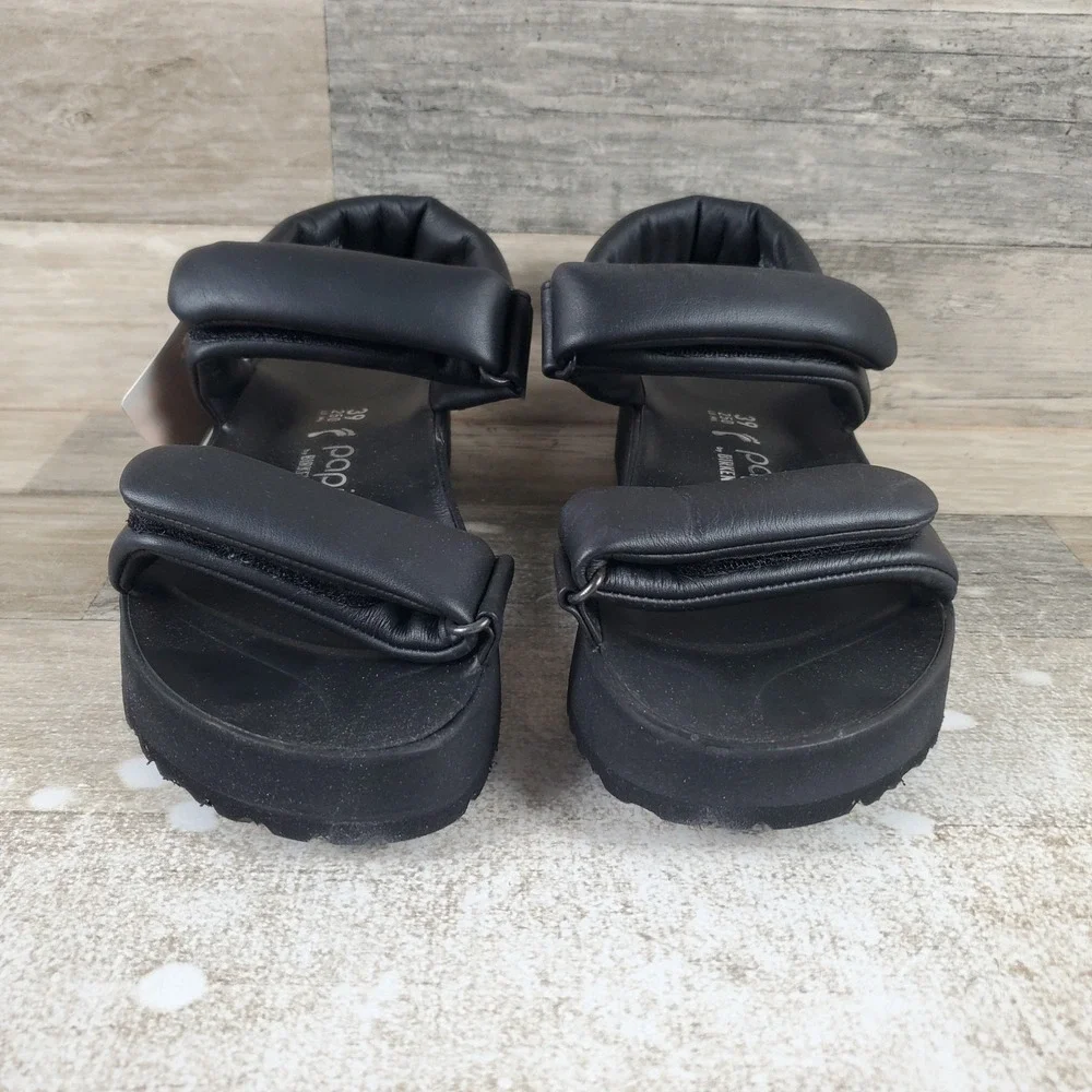 Birkenstock Papillio Theda Womens Sandals Sz 8 Narrow‎ Black Leather Ankle Strap